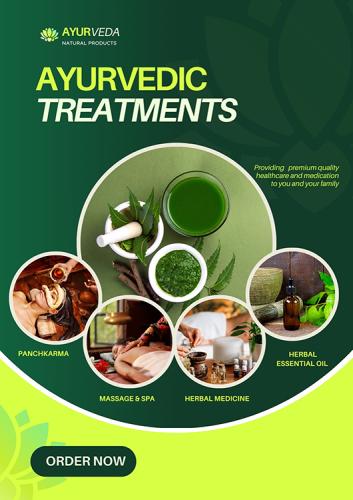 Dark Green Bold & Bright Ayurveda Treatment Center Business Flye